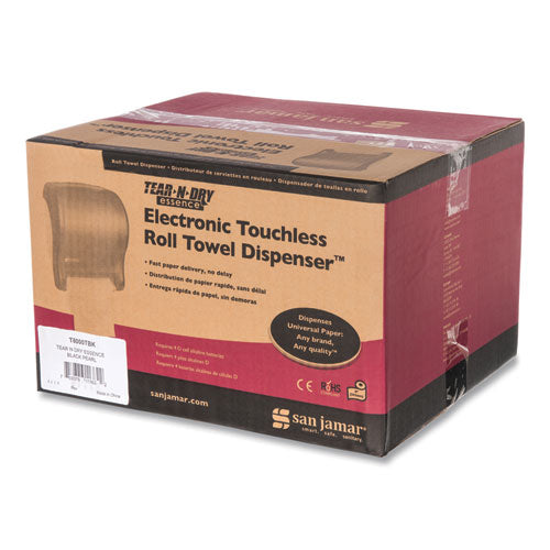 Image of San Jamar® T8000TBK Tear-N-Dry Essence Automatic Dispenser, Classic, 11.75 X 9.13 X 14.44, Black Pearl