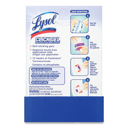 Image of LYSOL® Brand 19200-89060 Click Gel Automatic Toilet Bowl Cleaner, Lavender Fields, 6/box, 4 Boxes/carton