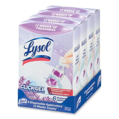 Image of LYSOL® Brand 19200-89060 Click Gel Automatic Toilet Bowl Cleaner, Lavender Fields, 6/box, 4 Boxes/carton