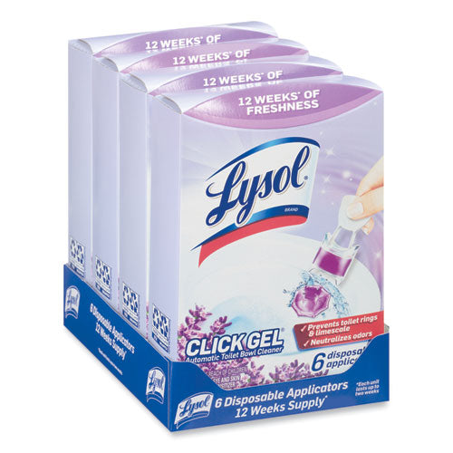 Image of LYSOL® Brand 19200-89060 Click Gel Automatic Toilet Bowl Cleaner, Lavender Fields, 6/box, 4 Boxes/carton