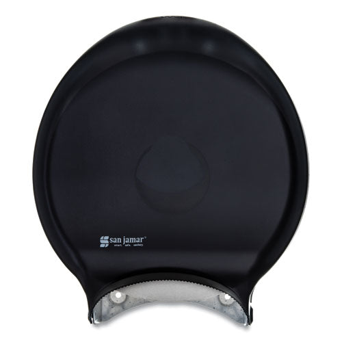 Image of San Jamar® R6000TBK Single 12" JBT Bath Tissue Dispenser, Classic, 1 Roll, 12.9 x 5.63 x 14.88, Transparent Black Pearl