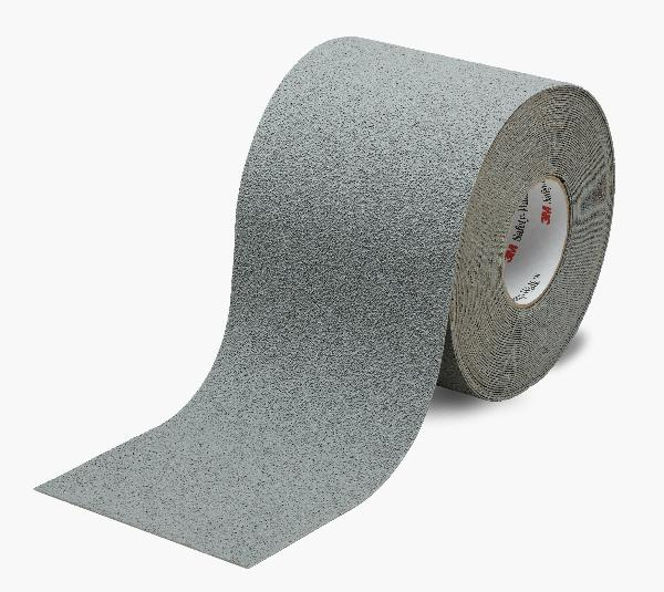 Image of SKILCRAFT® Peel-and-Stick Nonskid Tapes and Treads, Medium Resilient, Gray, 4" x 60' Roll