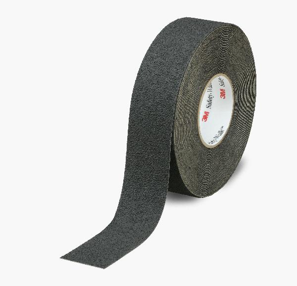 Image of SKILCRAFT® Peel-and-Stick Nonskid Tapes and Treads, Medium Resilient, Black, 1" x 60' Roll