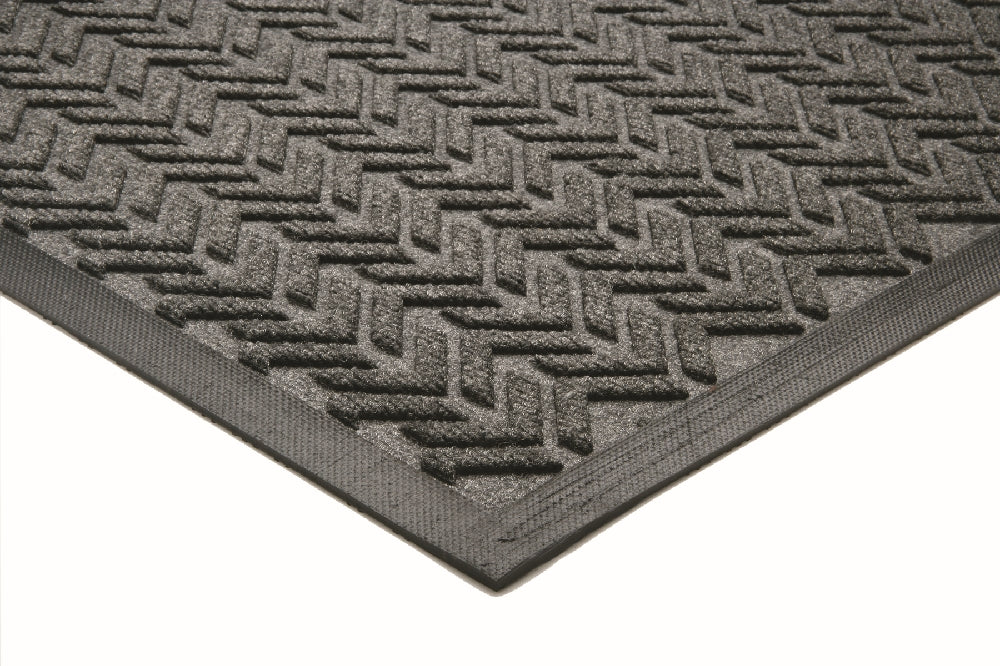 Image of SKILCRAFT® 3-Mat Entry System, Scraper/Wiper, 100% Recycled, Gray, 4' x 3/8" x 6', Case of 2
