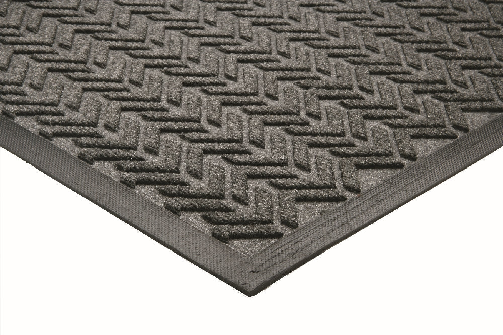 Image of SKILCRAFT® 3-Mat Entry System, Scraper/Wiper, 100% Recycled, Gray, 3' x 3/8" x 5', Case of 4