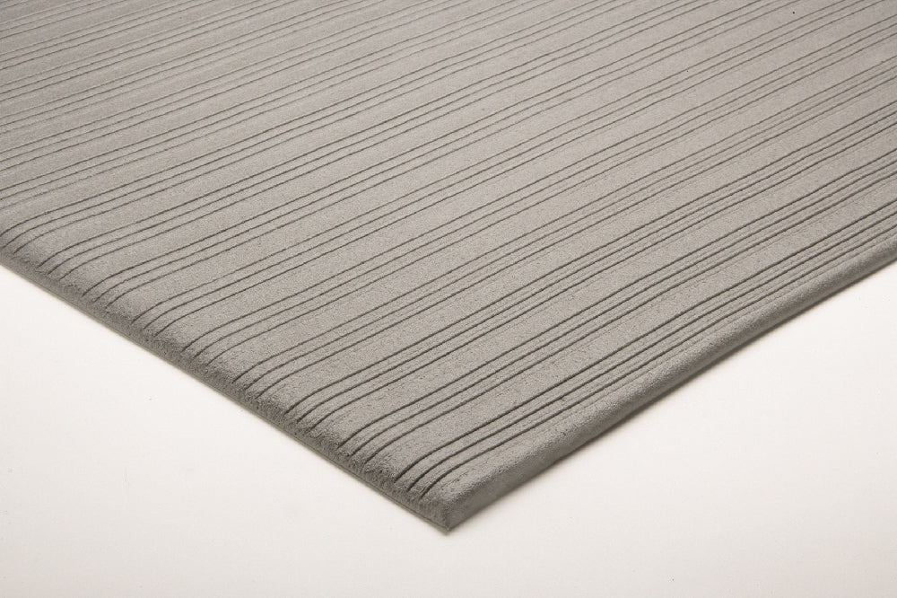 Image of SKILCRAFT® Anti-Fatigue Mat, Light Duty, Gray/Vinyl Rib, 2' x 3/8" x 3', Case of 6