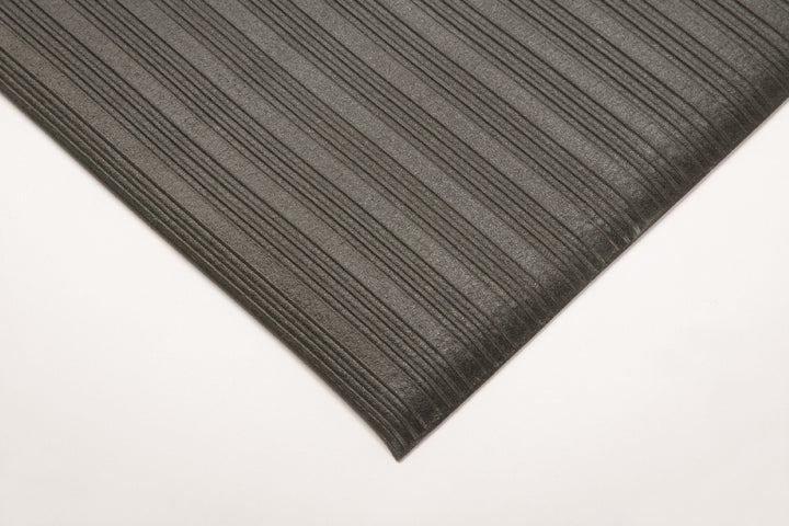 Image of SKILCRAFT® Anti-Fatigue Mat, Light Duty, Black/Vinyl Rib, 3' x 3/8" x 5', Case of 4