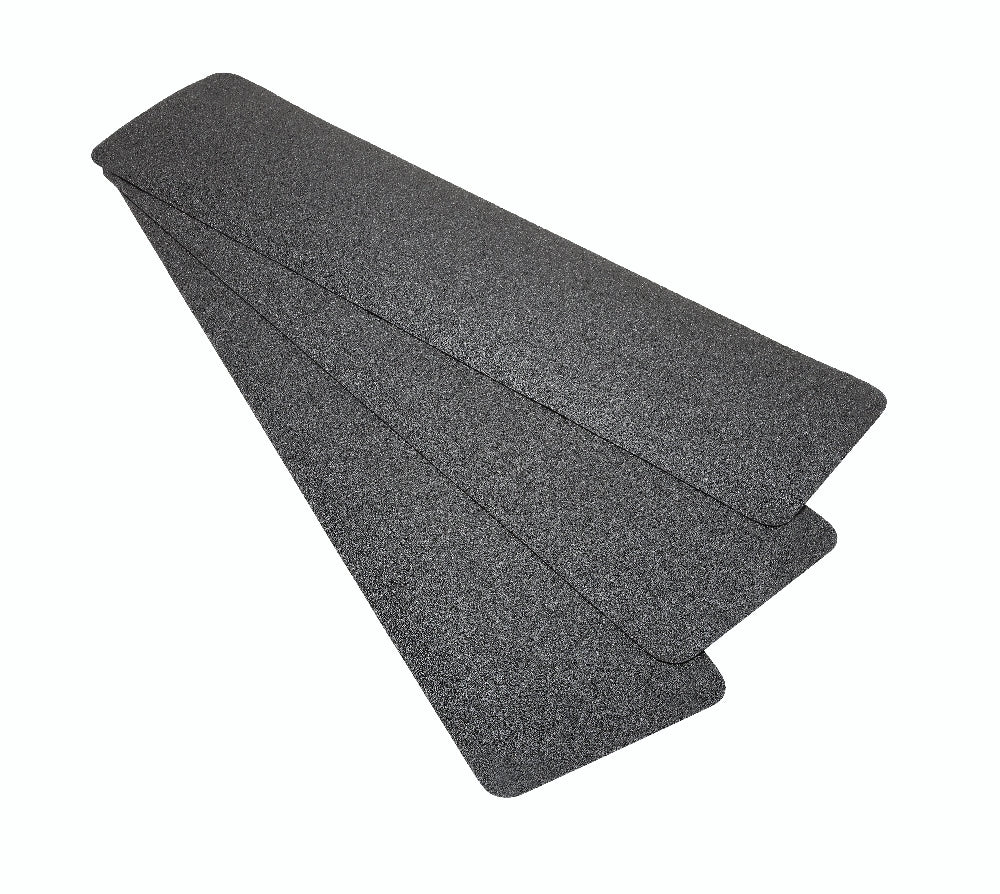 Image of SKILCRAFT® Peel-and-Stick Nonskid Tapes and Treads, Medium Resilient, Black, 6" x 24" Pieces