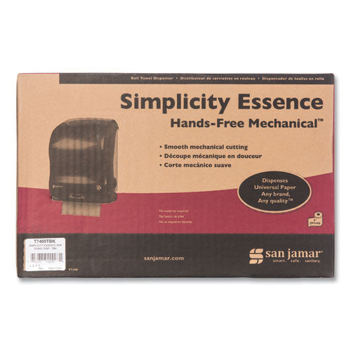 Image of San Jamar® T7400TBK Simplicity Mechanical Roll Towel Dispenser, 15.25 X 13 X 10.25, Black