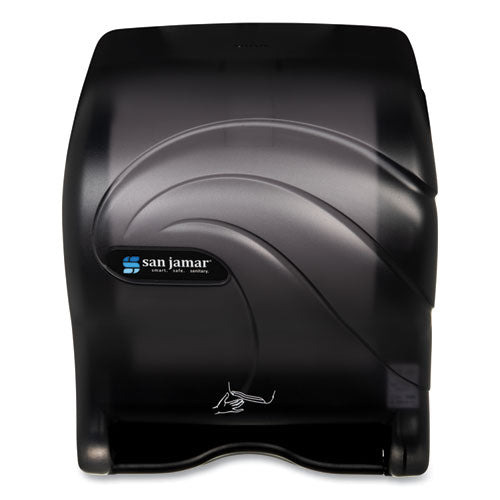 Image of San Jamar® T8490TBK Oceans Smart Essence Electronic Roll Towel Dispenser, 11.88 x 9.1 x 14.4, Black