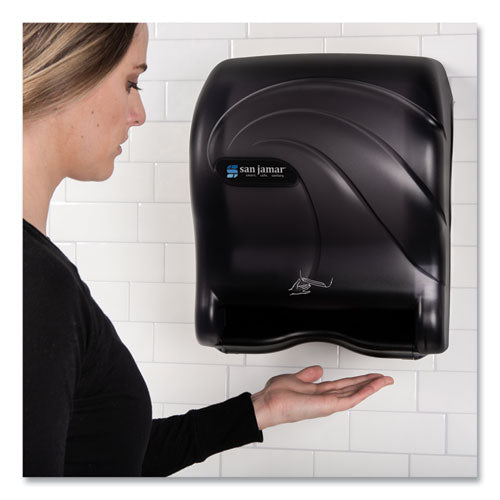 Image of San Jamar® T8490TBK Oceans Smart Essence Electronic Roll Towel Dispenser, 11.88 x 9.1 x 14.4, Black