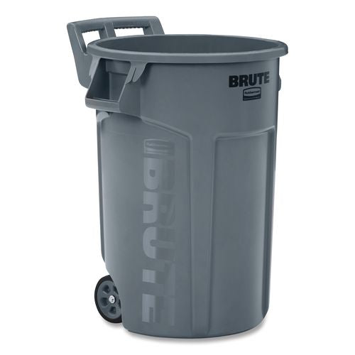 Image of Rubbermaid® Commercial 2131929 Vented Wheeled Brute Container, 44 Gal, Plastic, Gray
