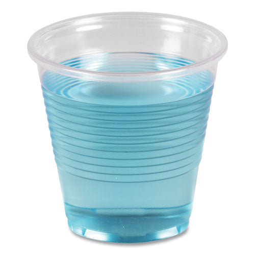 Image of Boardwalk® BWKTRANSCUP5CT Translucent Plastic Cold Cups, 5 oz, 100/Sleeve, 25 Sleeves/Carton