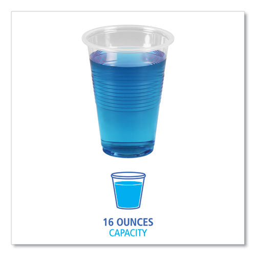 Image of Boardwalk® BWKTRANSCUP16PK Translucent Plastic Cold Cups, 16 oz, 50/Pack