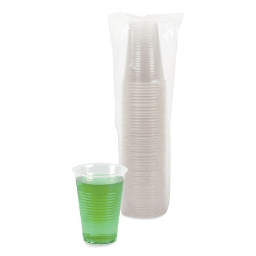 Image of Boardwalk® BWKTRANSCUP14PK Translucent Plastic Cold Cups, 14 oz, 50/Pack