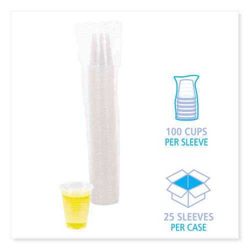 Image of Boardwalk® BWKTRANSCUP7CT Translucent Plastic Cold Cups, 7 oz, 100/Sleeve, 25 Sleeves/Carton