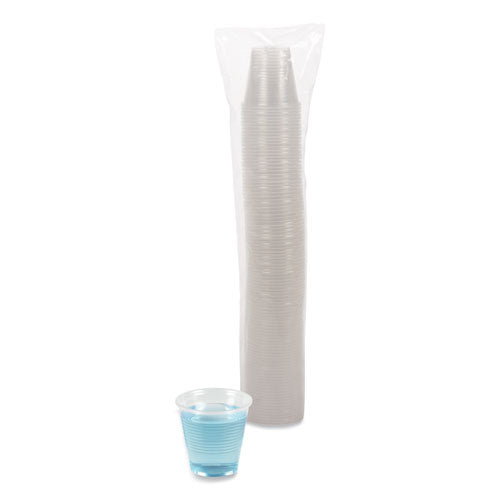 Image of Boardwalk® BWKTRANSCUP5CT Translucent Plastic Cold Cups, 5 oz, 100/Sleeve, 25 Sleeves/Carton