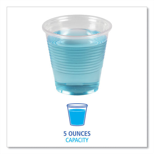 Image of Boardwalk® BWKTRANSCUP5CT Translucent Plastic Cold Cups, 5 oz, 100/Sleeve, 25 Sleeves/Carton