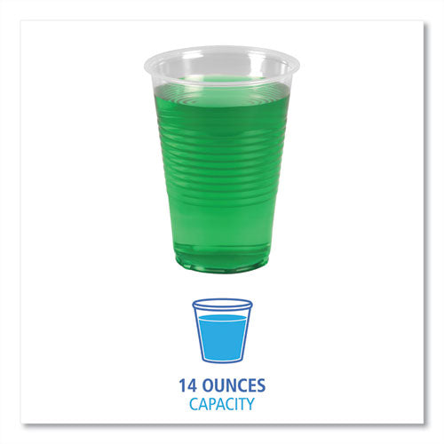 Image of Boardwalk® BWKTRANSCUP14PK Translucent Plastic Cold Cups, 14 oz, 50/Pack