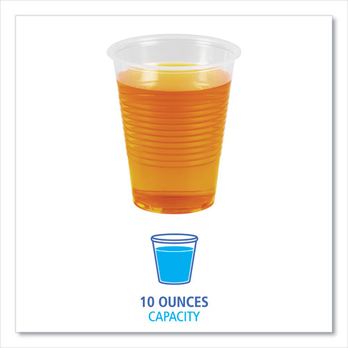 Image of Boardwalk® BWKTRANSCUP10PK Translucent Plastic Cold Cups, 10 oz, 100/Pack