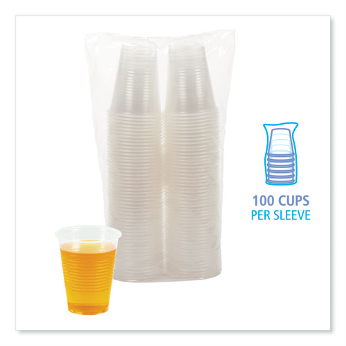 Image of Boardwalk® BWKTRANSCUP10PK Translucent Plastic Cold Cups, 10 oz, 100/Pack