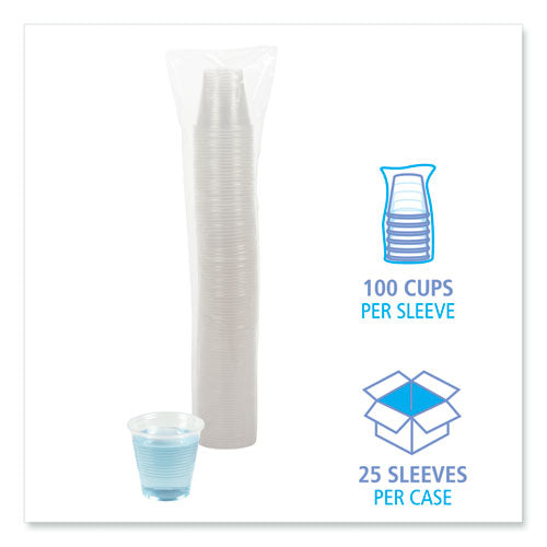 Image of Boardwalk® BWKTRANSCUP5CT Translucent Plastic Cold Cups, 5 oz, 100/Sleeve, 25 Sleeves/Carton