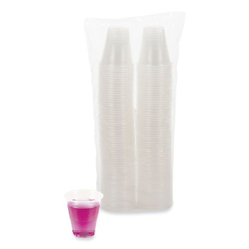 Image of BoardwalkÂ® Translucent Plastic Cold Cups, 3 oz, 125/Sleeve, 20 Sleeves/Carton