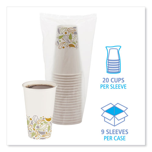Image of Boardwalk® BWKDEER16HCUP Deerfield Printed Paper Hot Cups, 16 oz, 50/Sleeve, 20 Sleeves/Carton