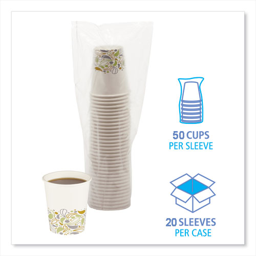 Image of BoardwalkÂ® Deerfield Printed Paper Hot Cups, 8 oz, 50/Sleeve, 20 Sleeves/Carton