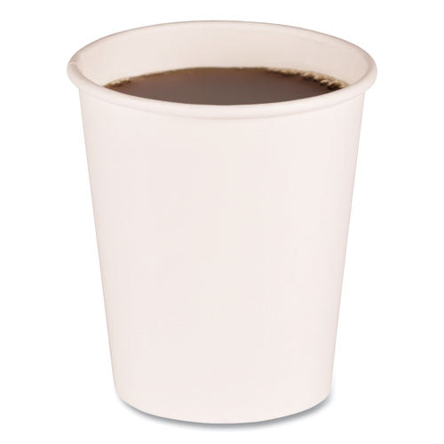 Image of Boardwalk® BWKWHT8HCUP Paper Hot Cups, 8 oz, White, 50/Sleeve, 20 Sleeves/Carton