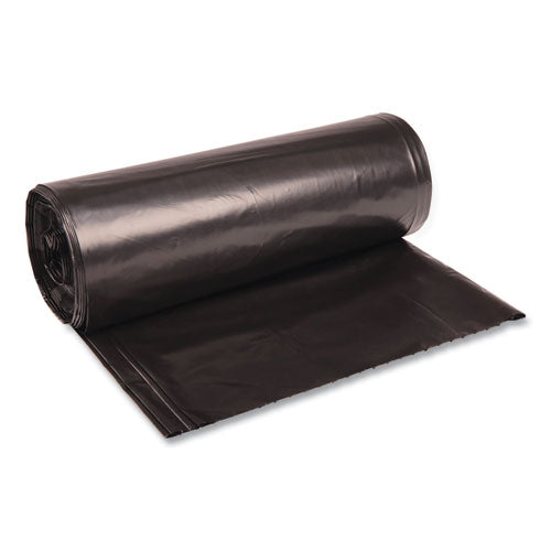 Image of Boardwalk® X7658WKKR02 Recycled Low-Density Polyethylene Can Liners, 60 gal, 1.8 mil, 38" x 58", Black, Perforated, 10 Bags/Roll, 10 Rolls/Carton