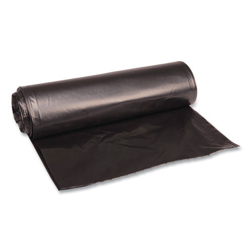 Image of Boardwalk® X6639XKKR01 Recycled Low-Density Polyethylene Can Liners, 33 gal, 1.6 mil, 33" x 39", Black, Perforated, 10 Bags/Roll, 10 Rolls/Carton