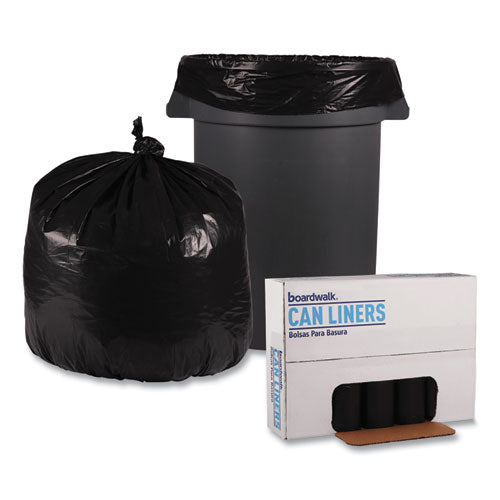 Image of Boardwalk® X6639XKKR01 Recycled Low-Density Polyethylene Can Liners, 33 gal, 1.6 mil, 33" x 39", Black, Perforated, 10 Bags/Roll, 10 Rolls/Carton