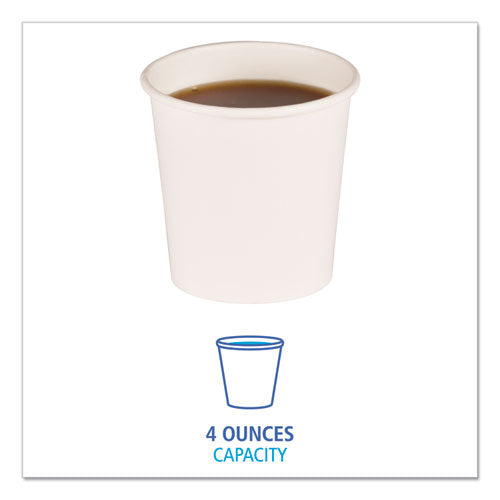 Image of BoardwalkÂ® Paper Hot Cups, 4 oz, White, 50/Sleeve, 20 Sleeves/Carton