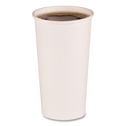 Image of Boardwalk® BWKWHT20HCUP Paper Hot Cups, 20 oz, White, 50/Sleeve, 12 Sleeves/Carton