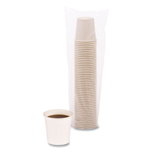 Image of BoardwalkÂ® Paper Hot Cups, 4 oz, White, 50/Sleeve, 20 Sleeves/Carton
