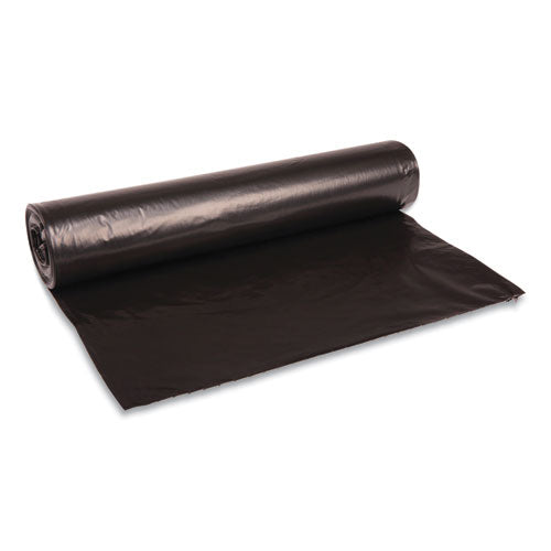Image of Boardwalk® H8048EKKR01 Recycled Low-Density Polyethylene Can Liners, 45 gal, 0.8 mil, 40" x 48", Black, Perforated, 10 Bags/Roll, 10 Rolls/Carton