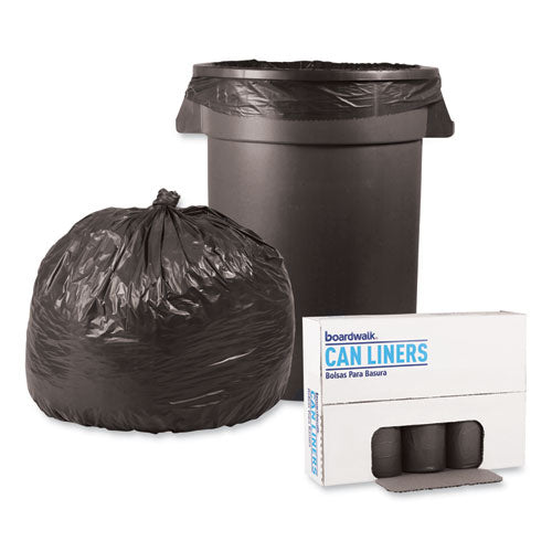 Image of Boardwalk® H6639SGKR01 Low-Density Waste Can Liners, 33 gal, 1.1 mil, 33" x 39", Gray, Perforated Roll, 25 Bags/Roll, 4 Rolls/Carton