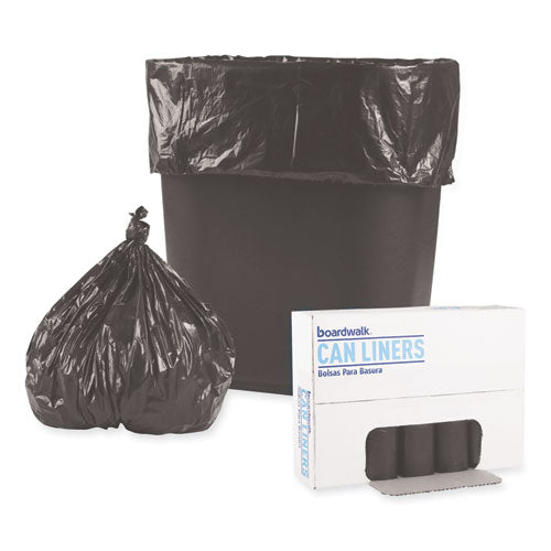 Image of Boardwalk® H3417RKKR01 Low-Density Waste Can Liners, 4 gal, 0.35 mil, 17" x 17", Black, Perforated Roll, 50 Bags/Roll, 20 Rolls/Carton