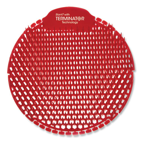 Image of Fresh Products S7-F-005I030M-82-AAA10-00 Slant7 with Terminator Urinal Screen, Forest Scent, Red, 5/Box