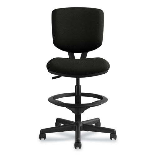 Image of HONÂ® Volt Series Leather Adjustable Task Stool, Supports Up To 275 Lb, 22.88" To 32.38" Seat Height, Black