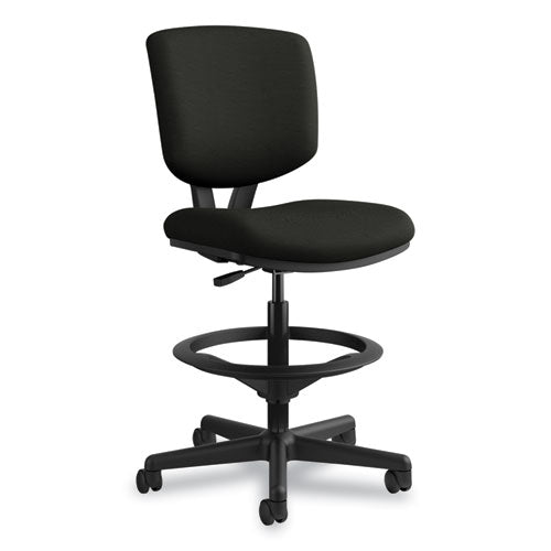 Image of HONÂ® Volt Series Leather Adjustable Task Stool, Supports Up To 275 Lb, 22.88" To 32.38" Seat Height, Black