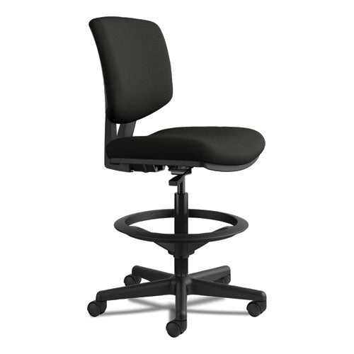Image of HONÂ® Volt Series Leather Adjustable Task Stool, Supports Up To 275 Lb, 22.88" To 32.38" Seat Height, Black