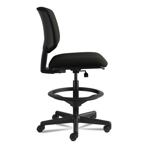 Image of HONÂ® Volt Series Leather Adjustable Task Stool, Supports Up To 275 Lb, 22.88" To 32.38" Seat Height, Black
