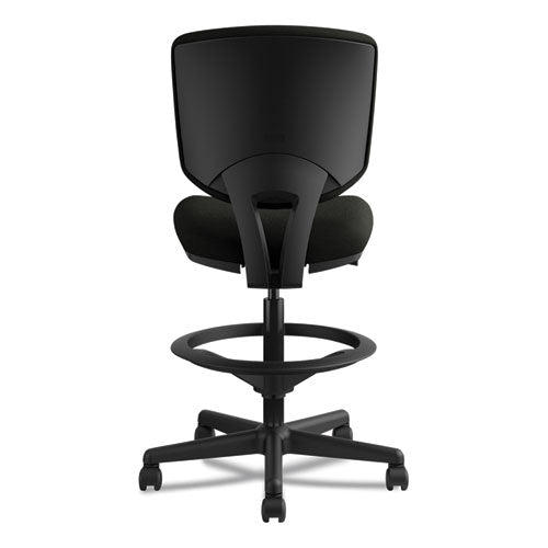 Image of HONÂ® Volt Series Leather Adjustable Task Stool, Supports Up To 275 Lb, 22.88" To 32.38" Seat Height, Black