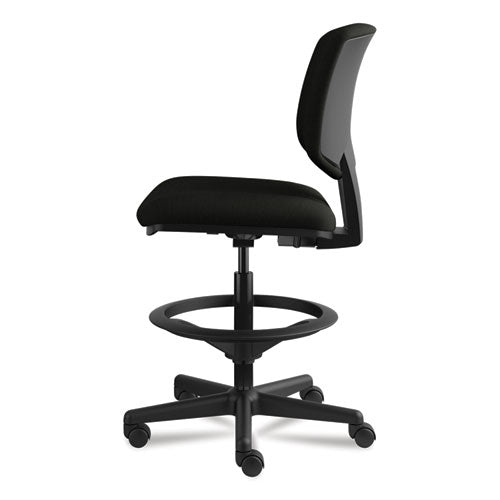 Image of HONÂ® Volt Series Leather Adjustable Task Stool, Supports Up To 275 Lb, 22.88" To 32.38" Seat Height, Black