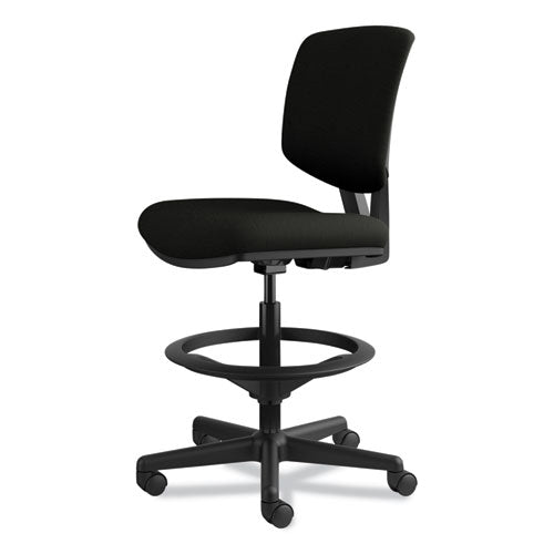 Image of HONÂ® Volt Series Leather Adjustable Task Stool, Supports Up To 275 Lb, 22.88" To 32.38" Seat Height, Black