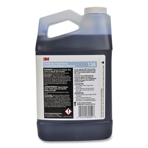 Image of 3M 13A Deodorizer Concentrate, Fresh Scent, 64 oz. Bottle, 4/Carton