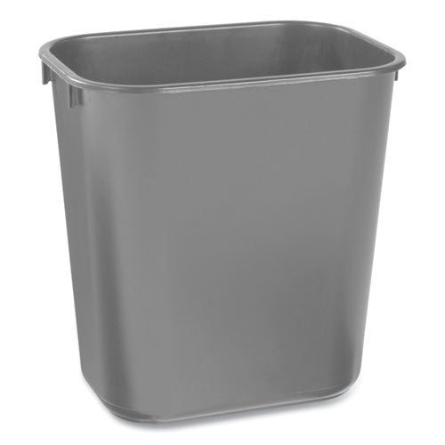 Image of Rubbermaid® Commercial FG295500BLA Deskside Plastic Wastebasket, 3.5 gal, Plastic,  Black