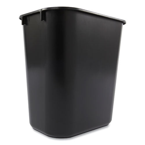 Image of Rubbermaid® Commercial FG295500BLA Deskside Plastic Wastebasket, 3.5 gal, Plastic,  Black